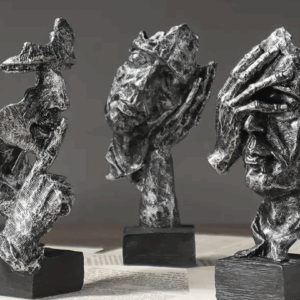 Hear No Evil, See No Evil Miniature Figurines - Silver
