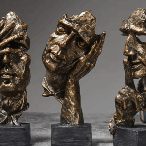 Hear No Evil, See No Evil Miniature Figurines - Copper