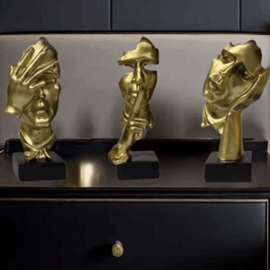 Hear No Evil, See No Evil Miniature Figurines - Gold